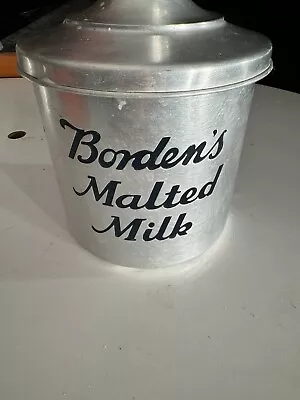 Antique Aluminum Bordens  Malted Milk Container Tin Jar • $79