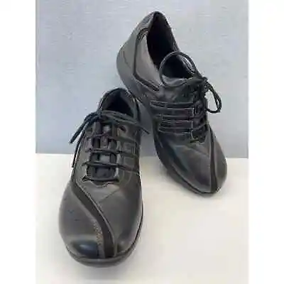 $22.50 • Buy Clarks Walking Shoes Womens 6.5 W Black Wave Wheel Low Lace Up Leather 87832