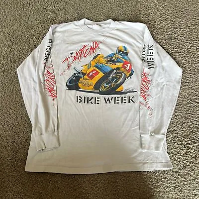 Vintage 1986 Daytona Dirt Bike Week Motorcycle Classic T-shirt Medium Motocross • $59.99