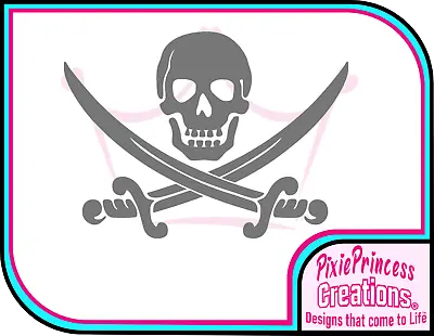 £3.95 • Buy Pirates B Skull Cross Bones Vinyl Sticker Car Truck Wall Window Home Decor Decal