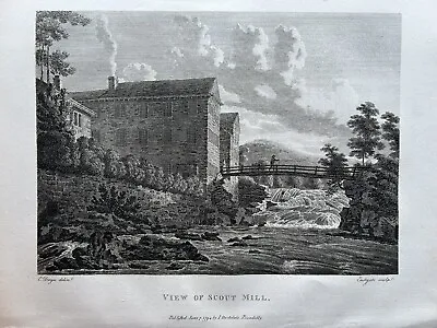 1795 View Of Scout Mill Mossley Manchester Original Antique Print • $18.93