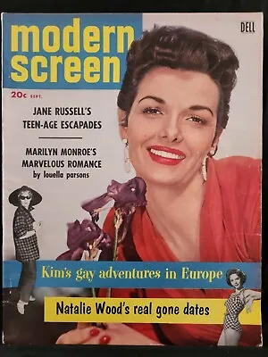 Modern Screen Magazine September 1956 Jane Russell Marilyn Monroe Natalie Wood • $9.99