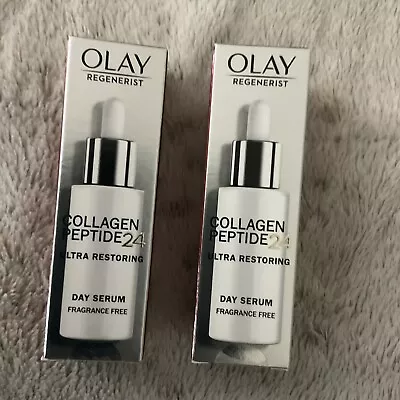 2 X Olay Regenerist - Collagen Peptide 24 Ultra Restoring Day Serum-2 X 40ml • £18