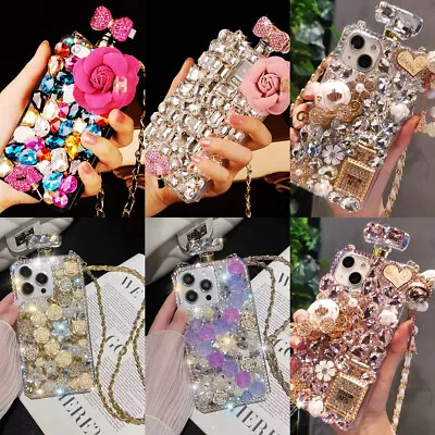 For IPhone 15 14 Pro Max 13 12 11 X 3D Bling Sparkle Perfume Bottle Diamond Case • $21.99