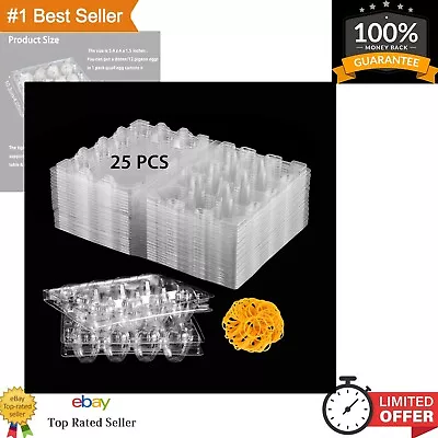 25 Pack Quail Egg Cartons - Clear Plastic - Reusable & Recyclable - Eco-Friendly • $22.99