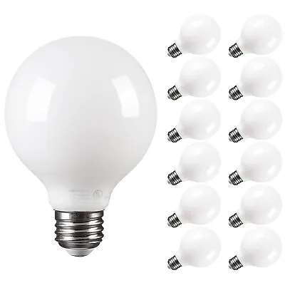 12-Pack Dimmable Frosted G25 LED Edison Globe Light Bulbs 4000K Cool White • $34.99