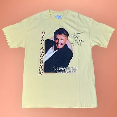 Vintage Bill Anderson T-Shirt Mens Large 50 Years In Country Music Autographed • $24.99