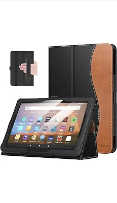 Moko Black W/ Brown Slim Folding Stand Case For Amazon Fire 7 W/ Grip • $15