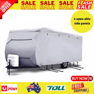 Caravan Cover Heavy Duty 16-18ft 4 Layer Waterproof Campervan Camper Pop Top UV • $139.23