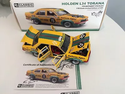 TORANA L34 HANDSIGNED JANSON / BARTLETT HOLDEN 5th BATHURST 1976 CLASSIC 1/18 • $795.05