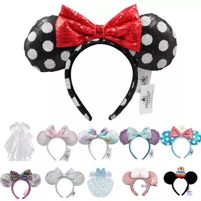 Disney Parks Bow Sequin Mickey Minnie Mouse Ears Girls Womens Princess Headband • £11.99