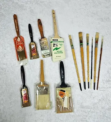 Vintage Paint Brushes Old Stock Bristle Nylon USA Made Greco Lot Of 13 READ • $59.96