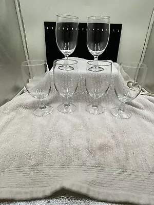 Set Of 6 Vintage Water Wine Goblets Star Shaped Stem 6 3/4  Tall • $20