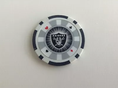 Las Vegas & Oakland Raiders Poker Chip Golf Ball Marker 2 Sided Helmet & Logo 🏈 • $2.99