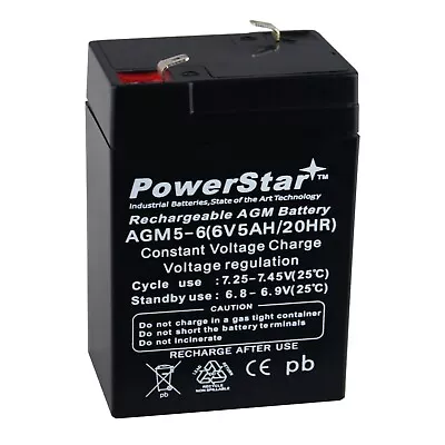 6V 5AH Rechargeable Sealed Lead Acid PowerStar Battery 3 Year Warranty • $16.99