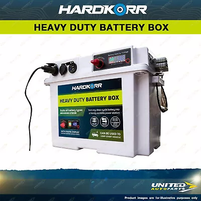 Hardkorr Heavy Duty Battery Box White Deep Cycle Battery Portable Camping • $219.95