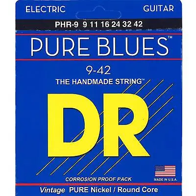 DR Strings  Pure Blues Pure Nickel Light Electric Guitar Strings 9 - 42 PHR-9 42 • $24