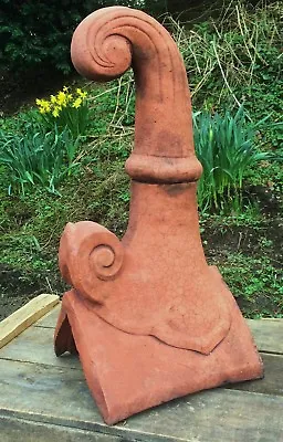 £64.99 • Buy Scroll Roof Finial 90° Angled Decorative Stone Ridge Tile Copy Of Victorian 48cm
