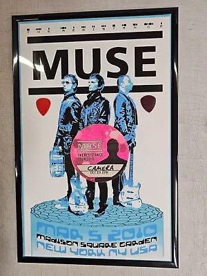 Muse Collection- 2010 MSG Poster Stage Pass & 2 Guitar Picks- Framed • $169