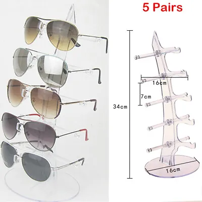 $13.82 • Buy 5 Pair Sunglasses Glasses Display Rack Shelf Eyeglasses Show Stand Holder Plasic