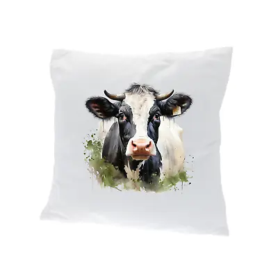 Fresian Cow Printed Pillow - Black& White Cow Watercolour Design Printed • £8.99