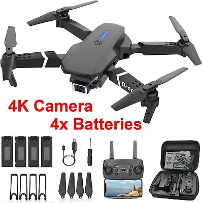 RC Drone With 4K HD Dual Camera WiFi FPV Foldable Quadcopter Aircraft +4 Battery • $27.07