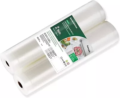 2 Rolls Food Vacuum Sealer Bags 11 X20' Vaccum Saver Storage Seal Bag • $34.54