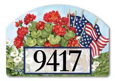 Yard Design Address Marker House Number Magnetic Sign USA FLAG Patriotic 💗tw • $17