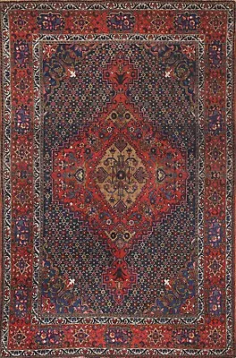 Vintage Navy Blue/ Red Bakhtiari Area Rug 5'x7' Wool Handmade Traditional Carpet • $1216.02