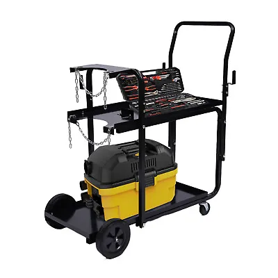 220 Lbs Capacity Welding Cart Heavy Duty 360° Solid Wheels 2 Tiers Shelf Storage • $147