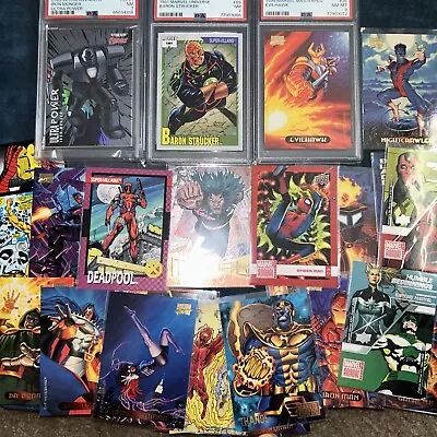 Marvel Cards Lot Marvel Masterpieces PSA Graded Bonus Marvel Cards Trading Cards • $63.99