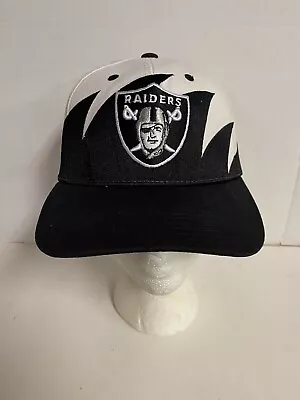 Vintage 90s Reebok Raiders NFL Shark Tooth Snapback Hat • $75