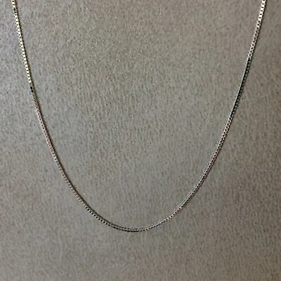 Women's Necklace 18k White Gold Box Chain Length 17.83 Inch Width 0.56 Mm • $176