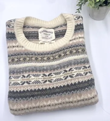 $40.99 • Buy Cambridge Dry Goods Lambswool Blend Sweater Nordic Winter Pastel Design Size M