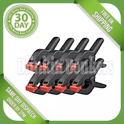 8 Pack 3.5'' Quality Heavy Duty Spring Clamps Nylon Plastic Quick Grip Clips • £4.29