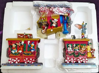 Vintage NOS 2000 Disney Music Box Christmas Train 3 Piece Set • $125