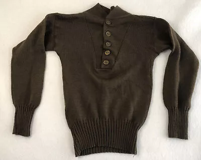 MILITARY PULLOVER BUTTON ISSUE SWEATER  8405-00-163-8907 Wool Men's Sz Small • $15.95