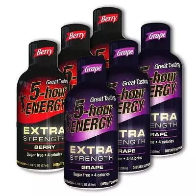 5 Hour Energy 3 Extra Strength Berry + 3 Extra Strength Grape 6 Count • $20.57