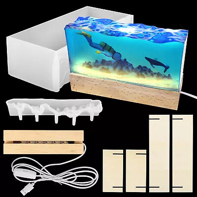 Ocean Resin Casting Silicone Molds Night Light Mould Making Epoxy DIY Art Craft • $9.99