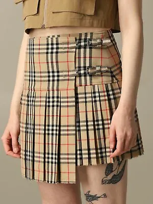 £687.84 • Buy Burberry Zoe Vintage Check Asymmetrical Kilt Mini Skirt US-8 UK-10 IT-42 