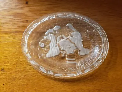 Mikasa Crystal Nativity Scene Oval Plate - Christmas Jesus Christ • $15