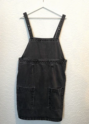 £5 • Buy ASOS Denim Pinafore Dungaree Dress With Buttons Size 14