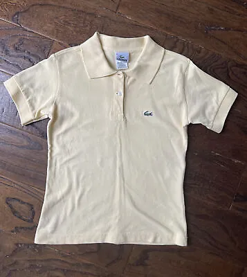 Vintage Lacoste Alligator Polo Golf Shirt Kids Size 34 Solid Yellow Embroidered • $12.99