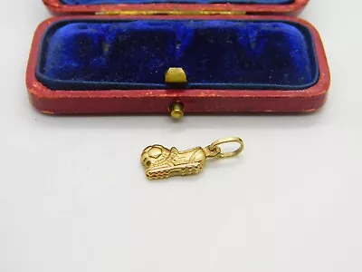 9ct Yellow Gold Football Soccer Boot Charm Or Pendant Vintage C1970 • $95.75