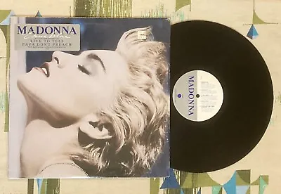 Madonna LP True Blue 1986 Poster In Shrink W Hype Sticker Papa Don't M-/EX • $20