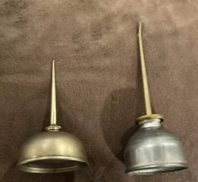 Lot Of 2~Vintage Metal Thumb Pump Oil Cans Unbranded • $11.40