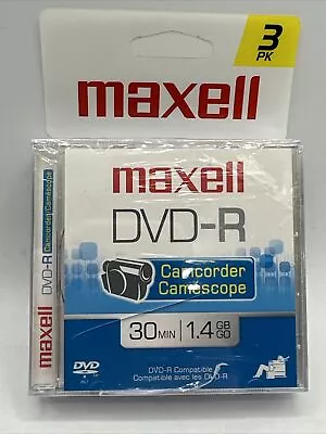 Maxell DVD-R Camcorder 30 Minutes 1.4 GB 3 Pack - New Sealed Disc • $15