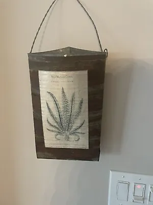 Wall Pocket Hanging Basket Pail Tin Floral Relief Rustic FARMHOUSE • $19.99