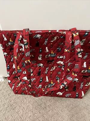 Vera Bradley Essential Tote   Holiday Cats   New With Tags For The Cat Lover • $60