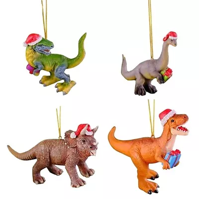 Dinosaur In Christmas Hat Ornaments Christmas Figurine Cute Decorations • $14.77